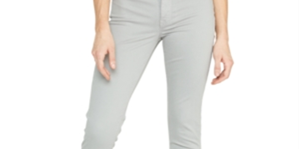 Calça jeans feminina Hudson Barbara Super Skinny Fit, cintura média, cinza, tamanho 27
