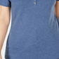 Karen Scott Top Henley Feminino Petite Heather Indigo Azul Tamanho Petite S