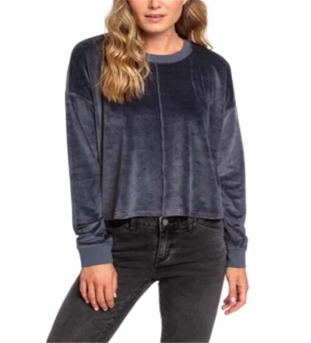 Moletom Roxy Turbulence Crystal Cove Velvet Raglan Feminino Preto Tamanho Médio