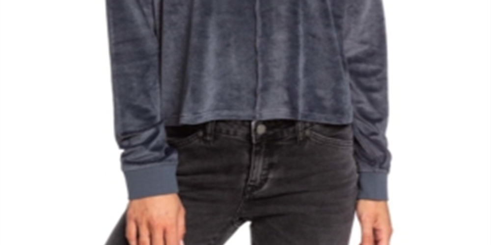 Moletom Roxy Turbulence Crystal Cove Velvet Raglan Feminino Preto Tamanho Médio