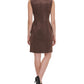 Vestido justo de camurça sintética Tommy Hilfiger feminino, chocolate, tamanho 16