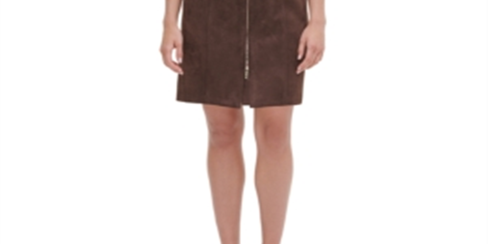 Vestido justo de camurça sintética Tommy Hilfiger feminino, chocolate, tamanho 16