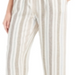 Calças de linho listradas femininas Charter Club Flax Combo XL