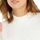 Blusa feminina Alfani de manga comprida e gola alta, bege, tamanho grande