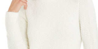 Blusa feminina Alfani de manga comprida e gola alta, bege, tamanho grande