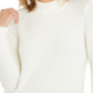 Blusa feminina Alfani de manga comprida e gola alta, bege, tamanho grande