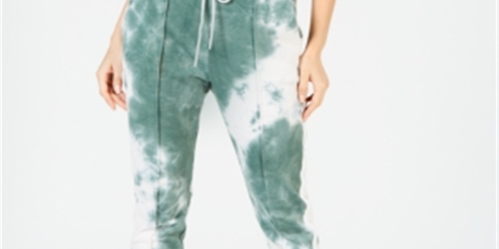 Calça jogger feminina La La Anthony com zíper e detalhe verde, tamanho M