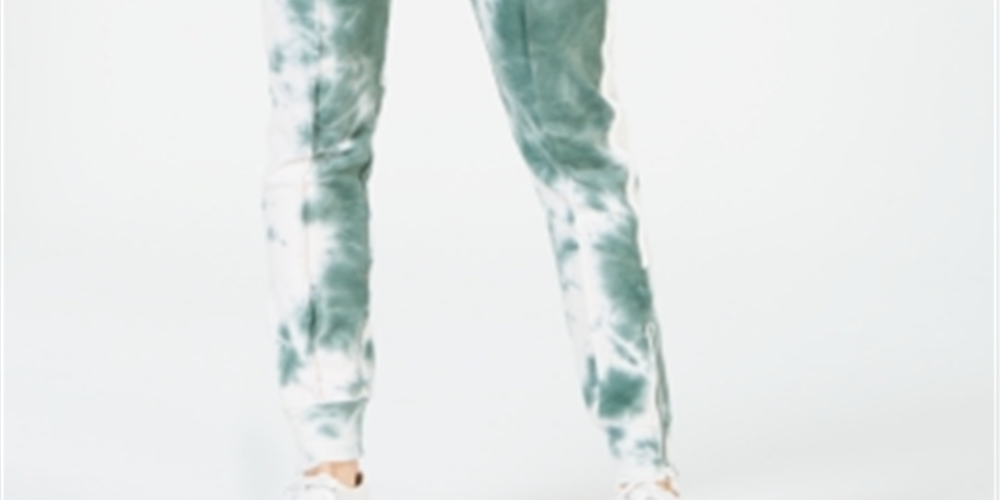 Calça jogger feminina La La Anthony com zíper e detalhe verde, tamanho M