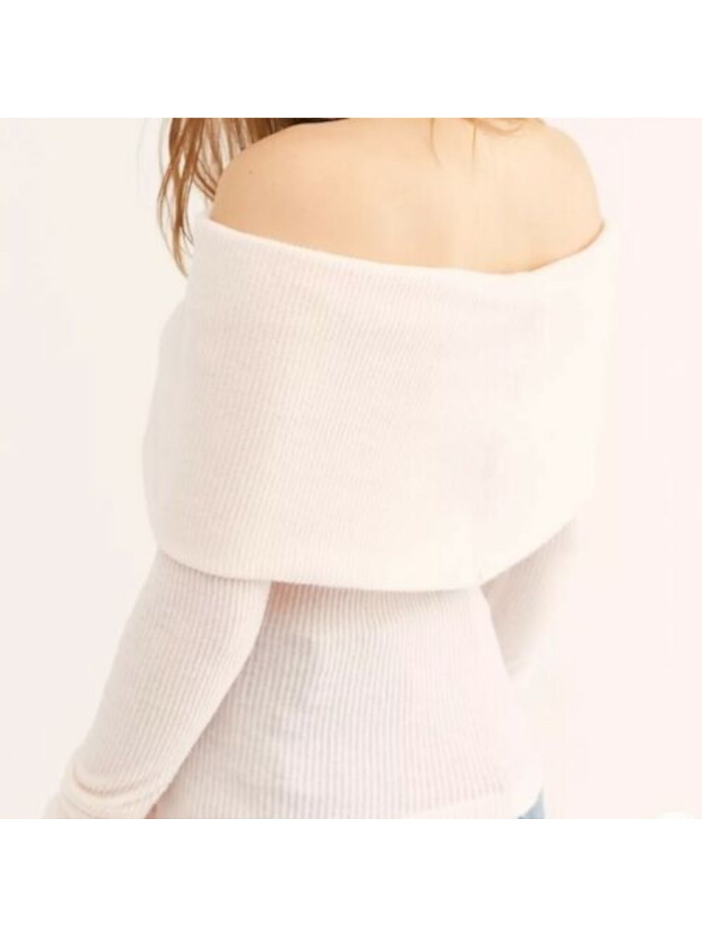 Camiseta feminina manga longa Free People, rosa, tamanho grande