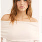 Camiseta feminina manga longa Free People, rosa, tamanho grande