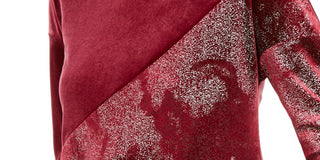 Blusa feminina Alfani com manga 3/4 e gola redonda, blusa de noite vermelha, tamanho médio