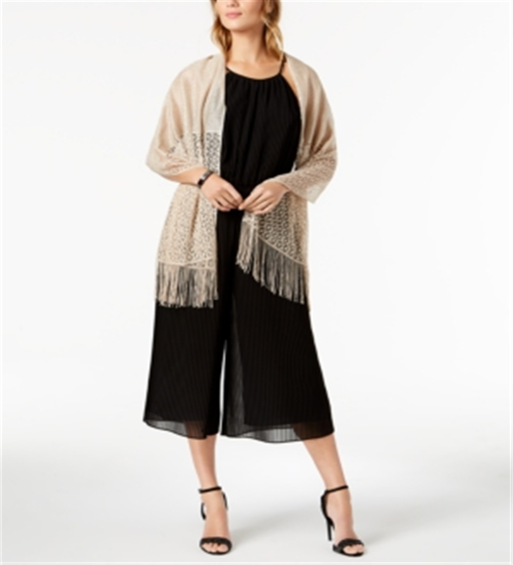 INC International Concepts Feminino Malha Franja Noite Wrap Marrom Tamanho Único