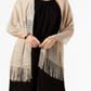 INC International Concepts Feminino Malha Franja Noite Wrap Marrom Tamanho Único