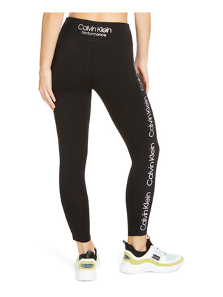 Calça legging feminina Calvin Klein Performance Logo cintura alta preta tamanho GG