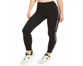 Calça legging feminina Calvin Klein Performance Logo cintura alta preta tamanho GG