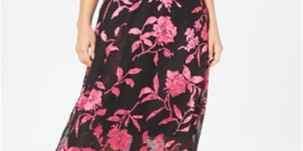 Alfani Petite Saia evasê com estampa floral e estampa floral Burnout, tamanho 14P