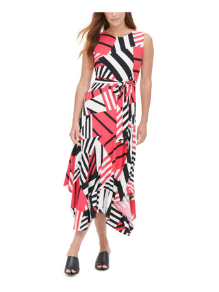 Vestido Calvin Klein Feminino Estampado com Cinto Rosa Tamanho X-G