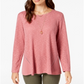 Blusa de malha waffle feminina Style &amp; Co, vermelha, tamanho pequeno