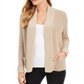 Cardigan feminino Charter Club com frente aberta, vintage, marrom-rosa, tamanho XS