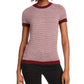 Suéter feminino canelado Ringer Maison Jules, combinação vinho rubi, tamanho M