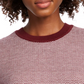 Suéter feminino canelado Ringer Maison Jules, combinação vinho rubi, tamanho M
