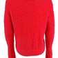 BAR III Camiseta feminina com acabamento em cílios, manga comprida, gola redonda, suéter vermelho, tamanho médio