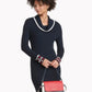 Vestido de coquetel TOMMY HILFIGER feminino com decote canoa acima do joelho, preto, tamanho GG