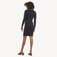 Vestido de coquetel TOMMY HILFIGER feminino com decote canoa acima do joelho, preto, tamanho GG