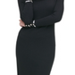 Vestido de coquetel TOMMY HILFIGER feminino com decote canoa acima do joelho, preto, tamanho GG