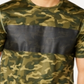 Camiseta masculina com estampa camuflada e blocos de cores ID Ideology, verde, tamanho 3XL