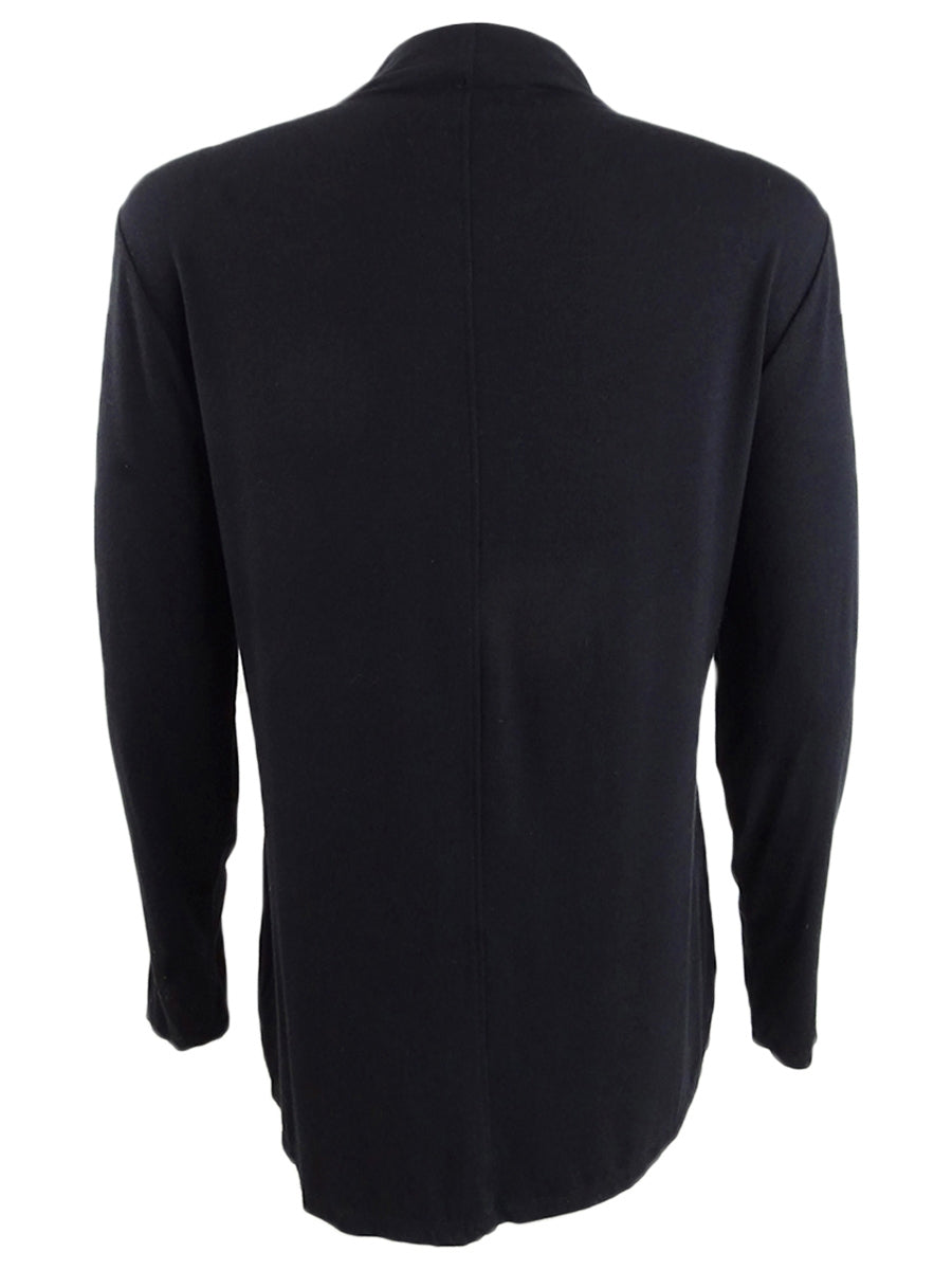 Blusa feminina Alfani com gola alta, preta, tamanho médio