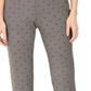 Calça feminina Charter Club Petite estampada, preta, tamanho 8P