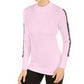 Camiseta Calvin Klein Feminina Performance Logo Listrada Gola Mock Rosa Tamanho XS