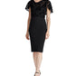 Vestido de festa longo com decote em V e manga curta floral Ralph Lauren feminino, tamanho 12, preto