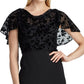 Vestido de festa longo com decote em V e manga curta floral Ralph Lauren feminino, tamanho 12, preto