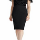 Vestido de festa longo com decote em V e manga curta floral Ralph Lauren feminino, tamanho 12, preto