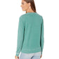 Lucky Brand Moletom feminino bordado floral de poliéster e algodão, verde, tamanho pequeno