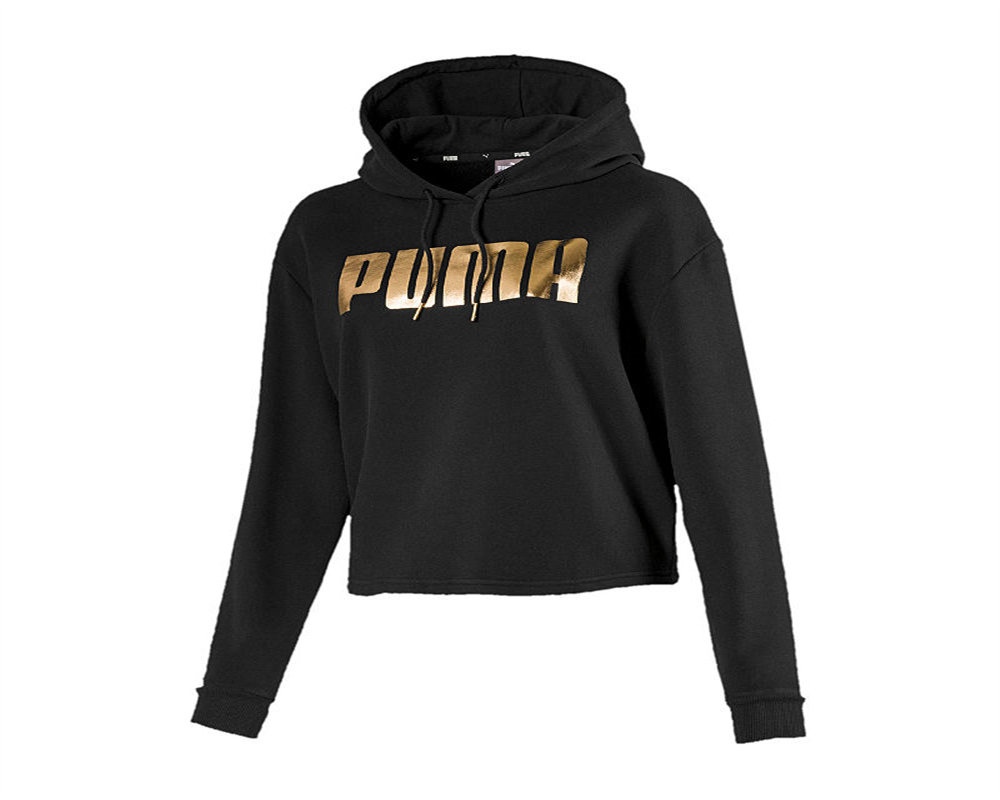 Moletom com capuz PUMA Metallic Logo Feminino Preto Tamanho Grande