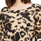Blusa Alfani com estampa de leopardo, cáqui e bicolor, tamanho pequeno