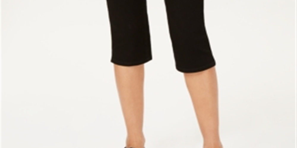 Calça jeans feminina Charter Club Petite Atlantic Skimmer, preta saturada, tamanho 4 P