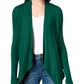 Cardigan feminino com frente aberta e nervuras INC, verde, tamanho grande