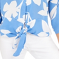 Blusa estampada Alfani com amarração frontal, azul, tamanho XXL
