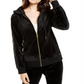Jaqueta Calvin Klein Feminina Velour com Zíper e Moletom Preto Tamanho XS