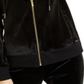 Jaqueta Calvin Klein Feminina Velour com Zíper e Moletom Preto Tamanho XS