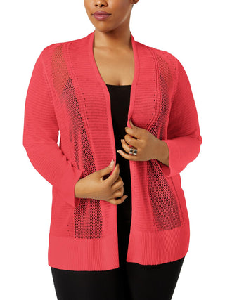 Cardigan feminino plus size Alfani Novelty Stitch vermelho tamanho 3X