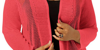 Cardigan feminino plus size Alfani Novelty Stitch vermelho tamanho 3X