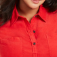 Camisa feminina de veludo cotelê de algodão plus size Charter Club, vermelha deslumbrante, tamanho 0X