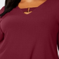 Blusa Alfani Feminina Plus Hi-Low Keyhole Vermelha Tamanho 3X