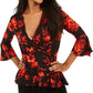 Blusa com manga sino frontal envolvente BCX Junior, vermelha, tamanho extragrande