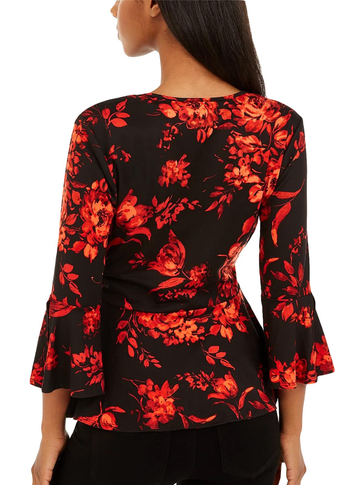 Blusa com manga sino frontal envolvente BCX Junior, vermelha, tamanho extragrande
